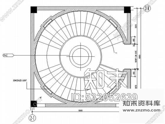 施工图杭州酒店圆形楼梯间装修图施工图下载【ID:532052639】