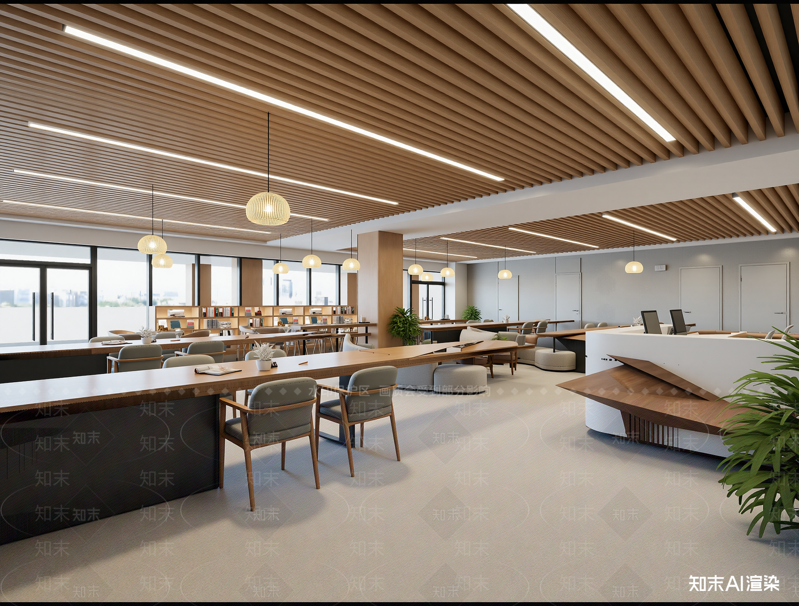 办公大厅3D模型下载【ID:1214097399】