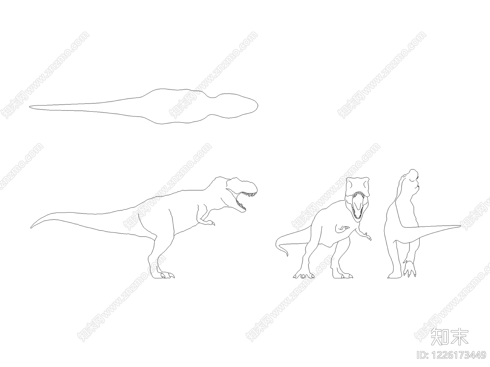 现代动物CAD图纸