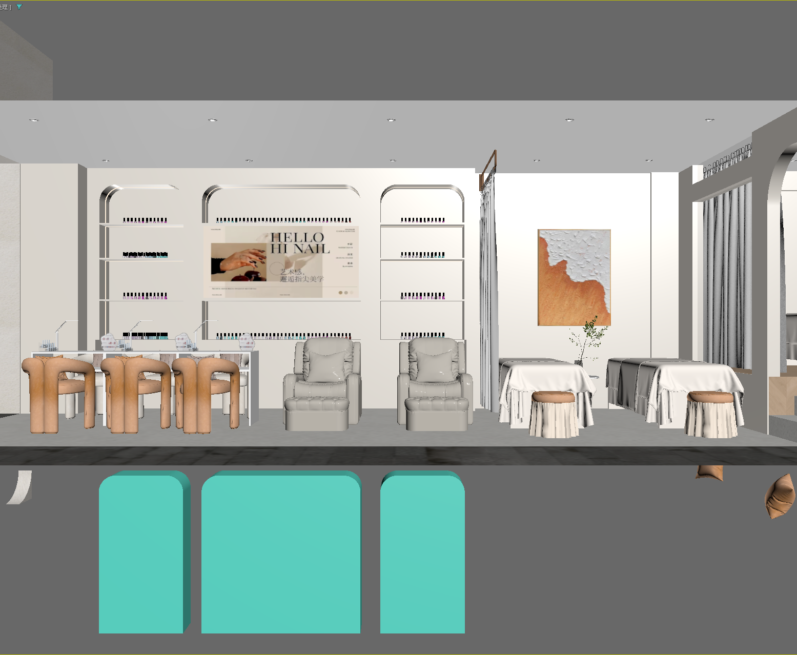 现代美甲店3D模型下载【ID:1214354385】
