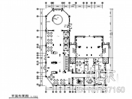 [杭州]某花园小区售楼处室内装修施工图cad施工图下载【ID:161737160】