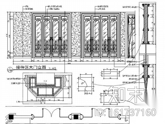 [杭州]某花园小区售楼处室内装修施工图cad施工图下载【ID:161737160】