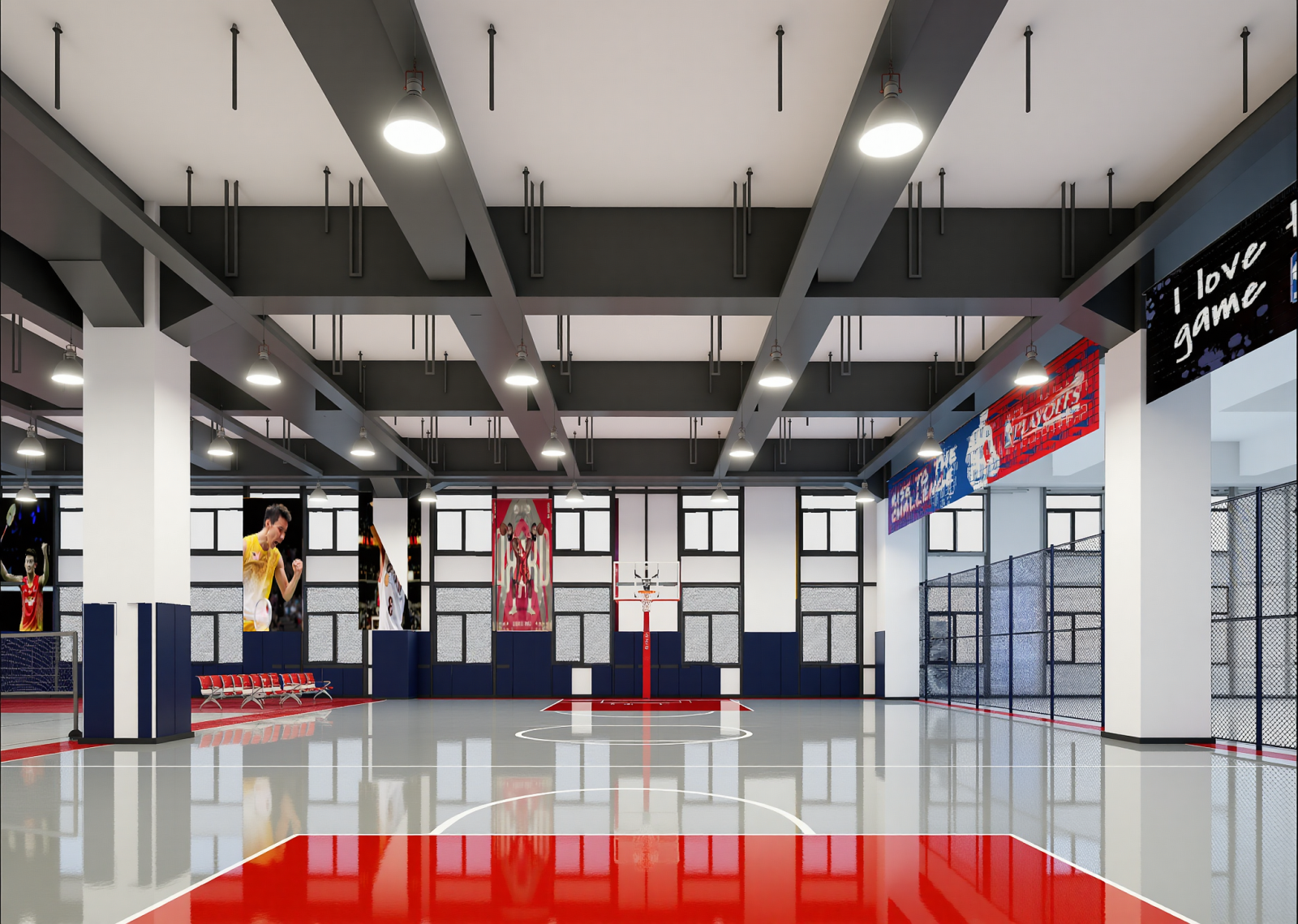 现代篮球场3D模型下载【ID:1215032251】