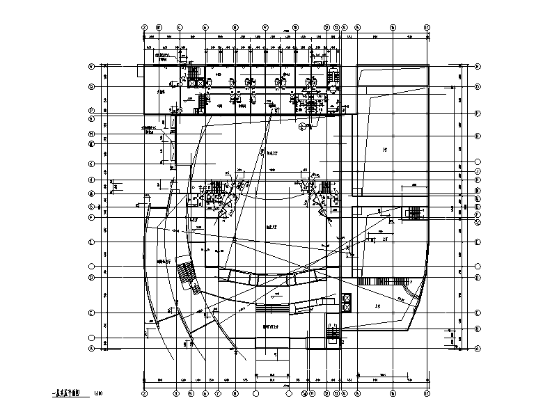 某三层影剧院建筑施工图（CAD）cad施工图下载【ID:160726101】