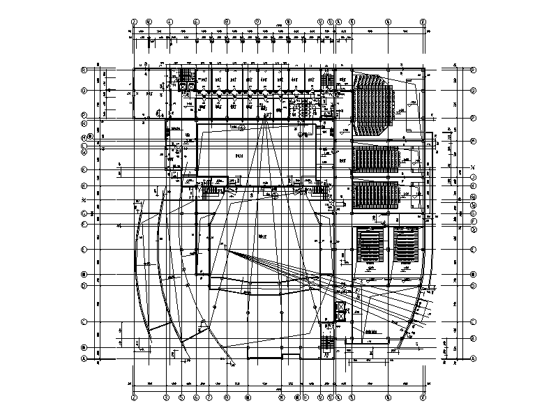 某三层影剧院建筑施工图（CAD）cad施工图下载【ID:160726101】