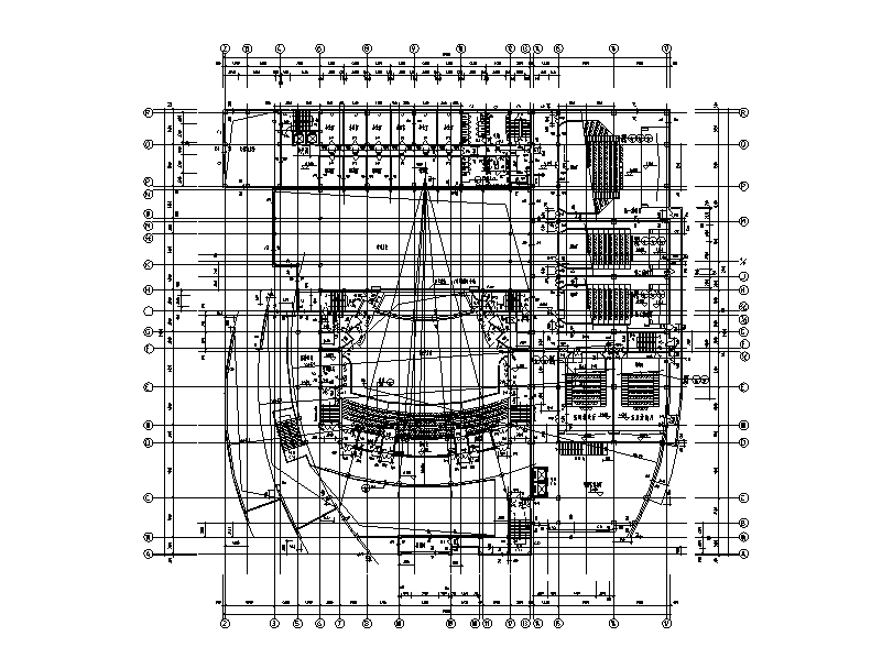 某三层影剧院建筑施工图（CAD）cad施工图下载【ID:160726101】