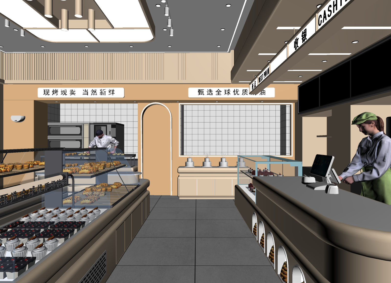 现代面包店3D模型下载【ID:1214764788】