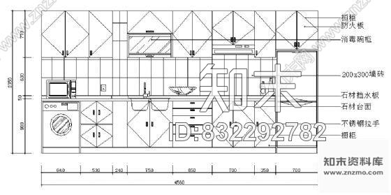 图块/节点厨房立面cad施工图下载【ID:832292782】