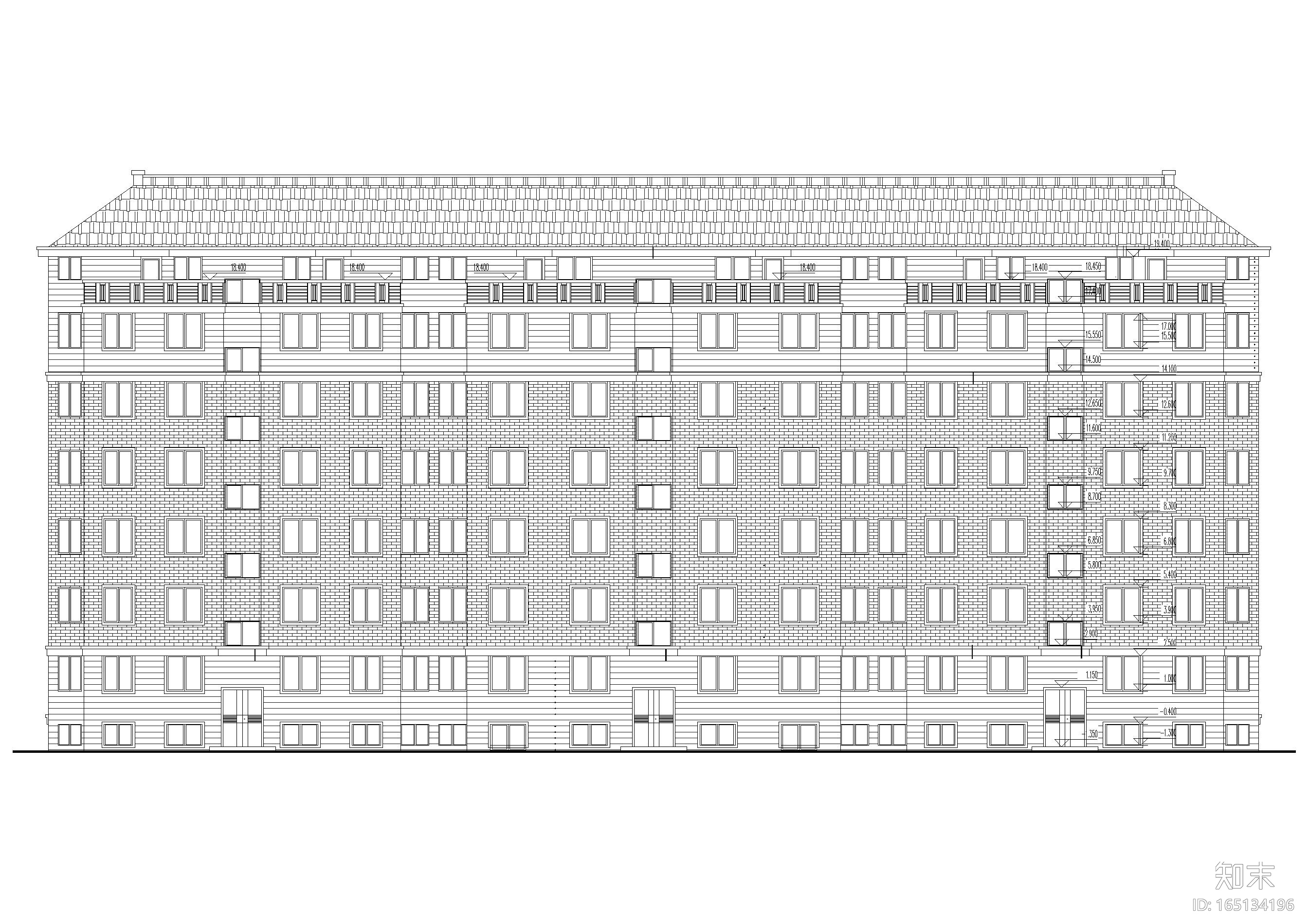 ​某八层坡顶多层住宅楼建筑施工图cad施工图下载【ID:165134196】