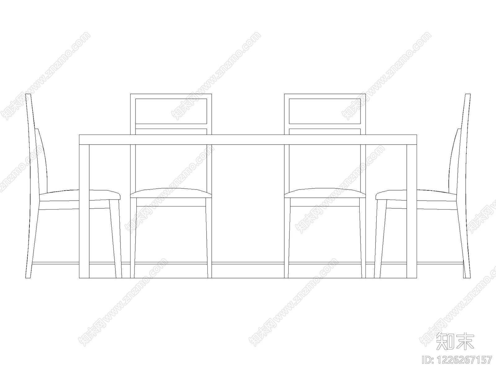 餐桌几类平立面餐桌cad施工图下载【ID:1226267157】
