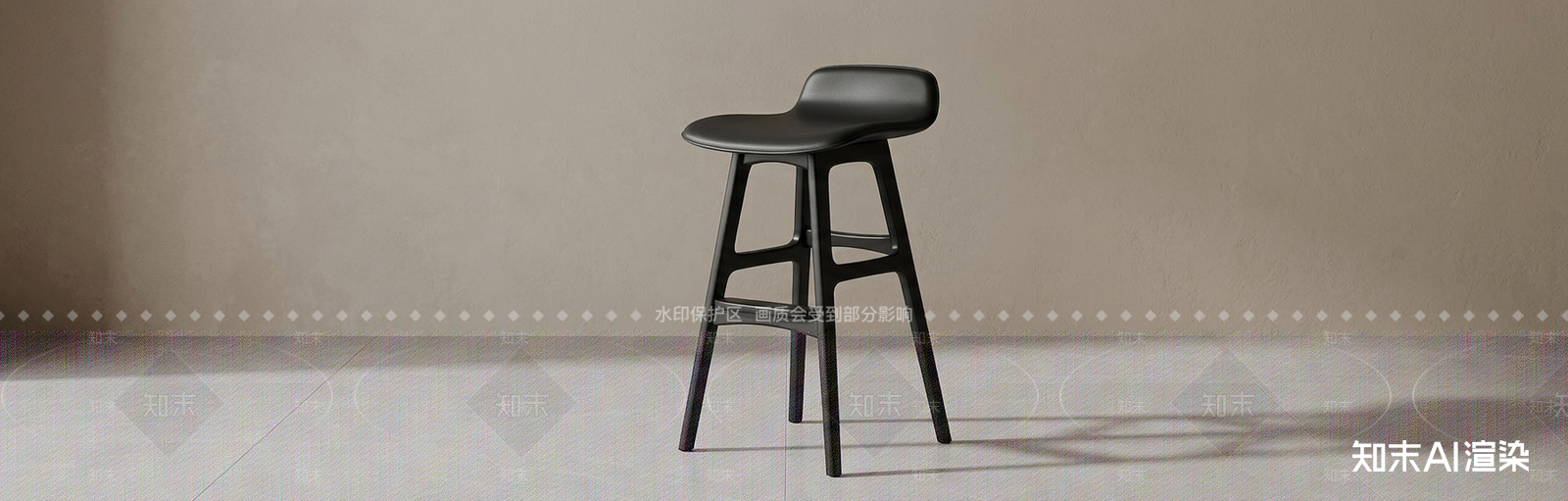 黑色吧台椅吧椅3D模型下载【ID:1227510093】
