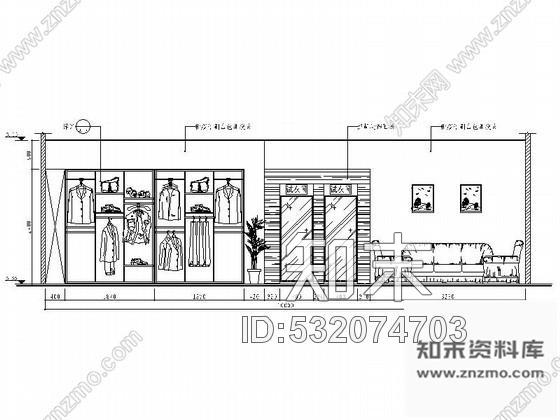 施工图某品牌男装店铺装修图cad施工图下载【ID:532074703】