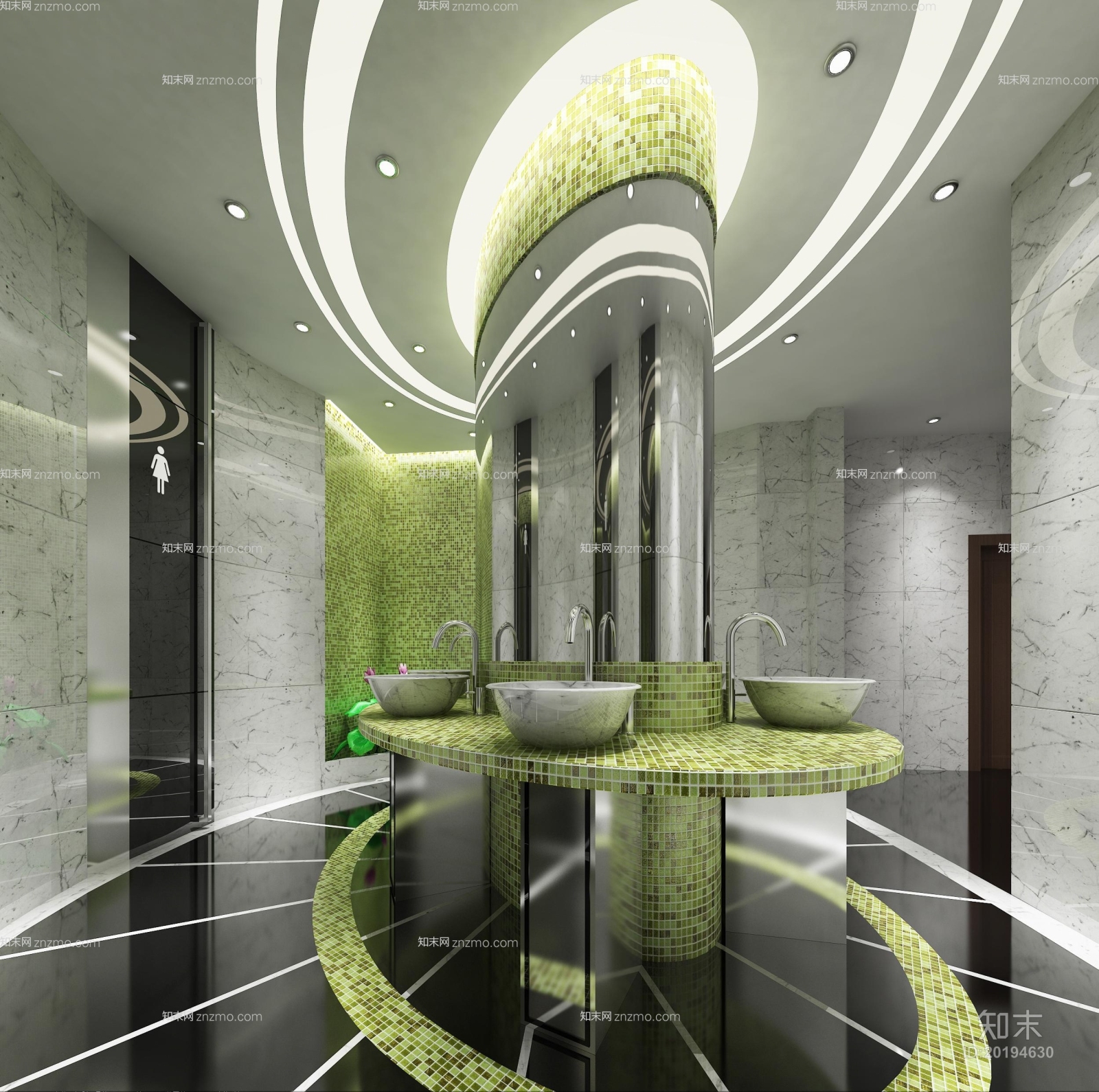 灰色洗面盆3D模型下载【ID:20194630】