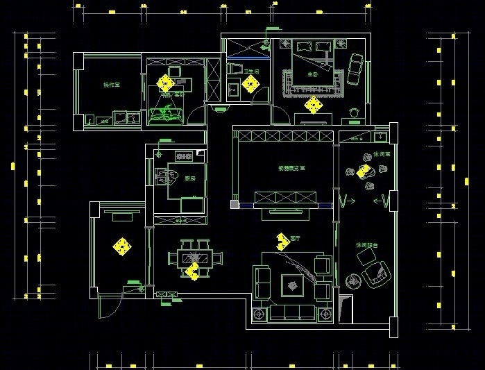 一套家装完整方案cad施工图下载【ID:36915969】