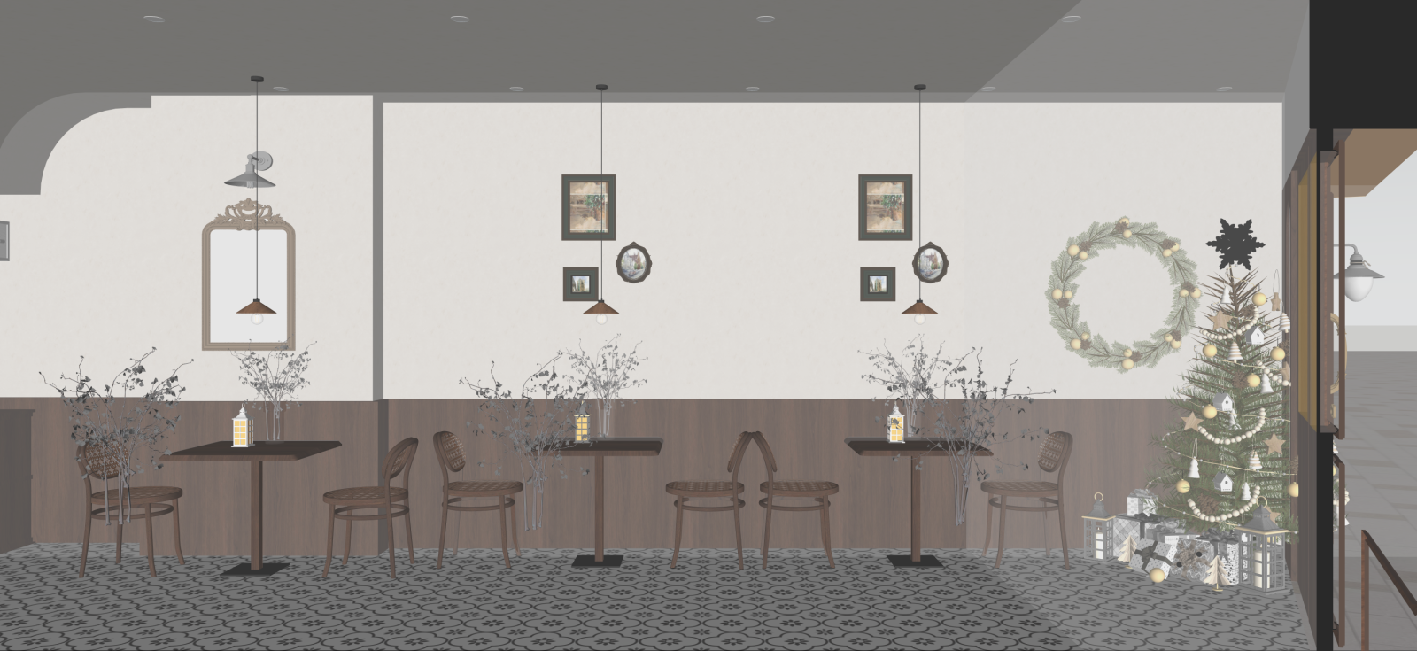 侘寂咖啡厅SU模型下载【ID:1222287233】
