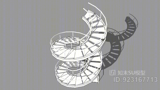 参数螺旋楼梯SU模型下载【ID:923167713】