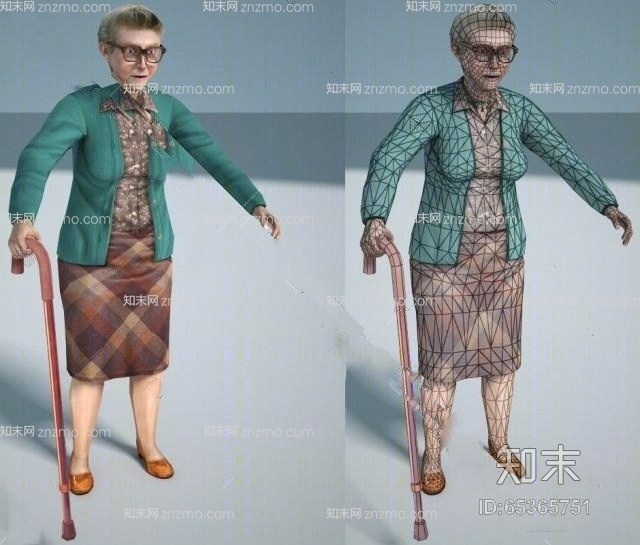 老年妇女3D模型下载【ID:65365751】