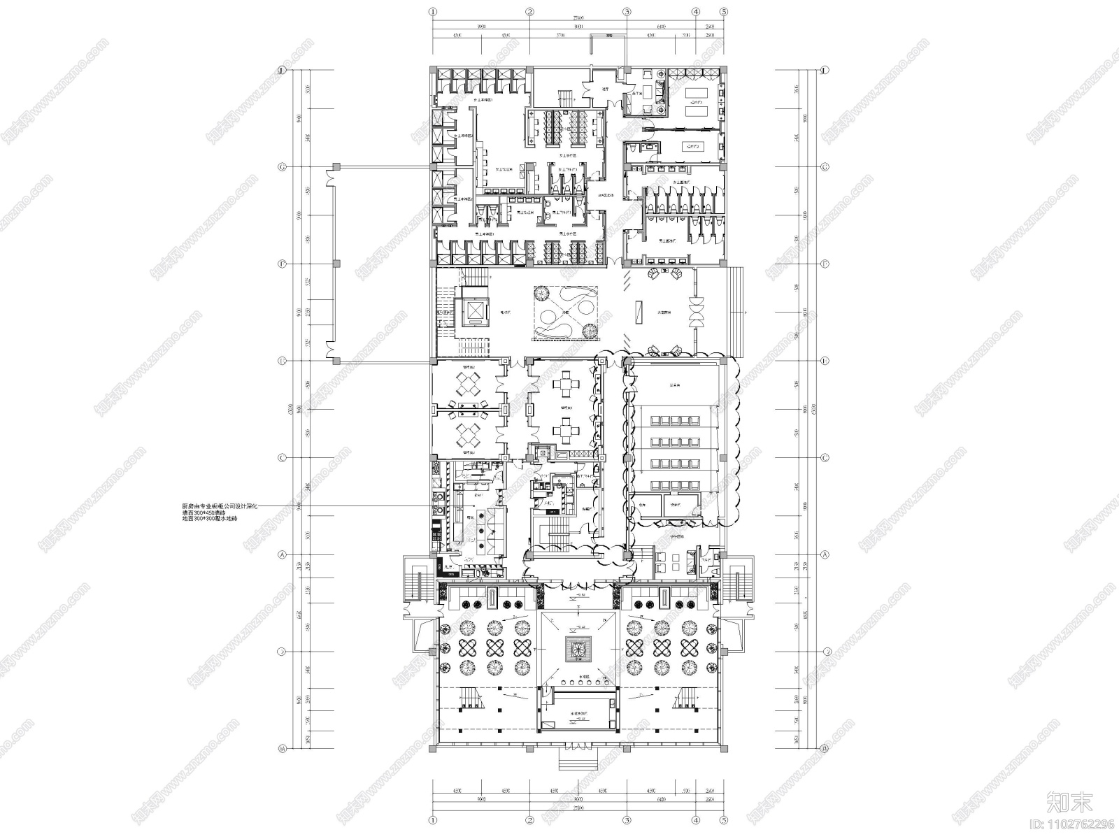 郑州商务私人会所室内装修施工图cad施工图下载【ID:1102762296】