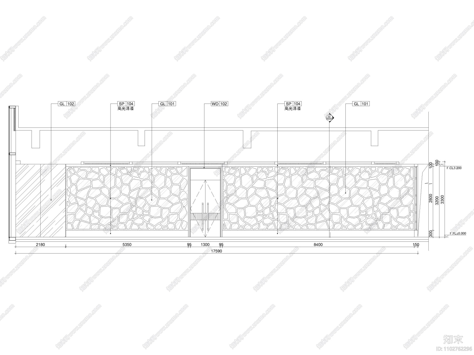 郑州商务私人会所室内装修施工图cad施工图下载【ID:1102762296】