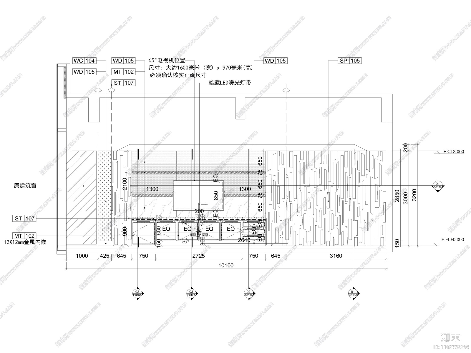 郑州商务私人会所室内装修施工图cad施工图下载【ID:1102762296】