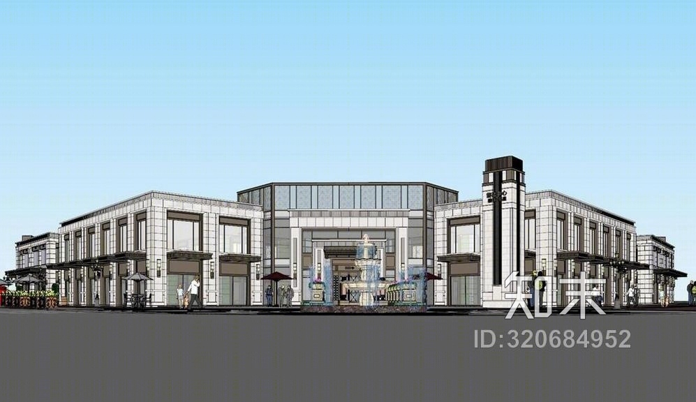 新古典售楼处SU模型下载【ID:320684952】