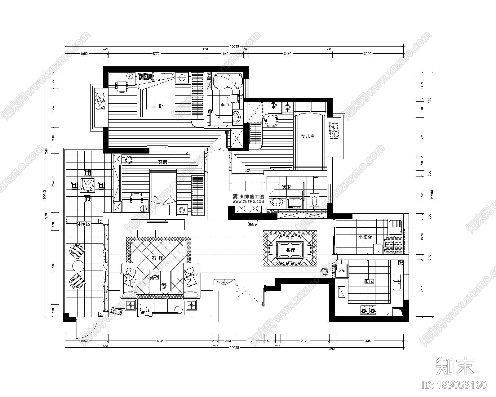 锦苑春天别墅设计施工图CAD图纸dwg文件下载cad施工图下载【ID:183053160】