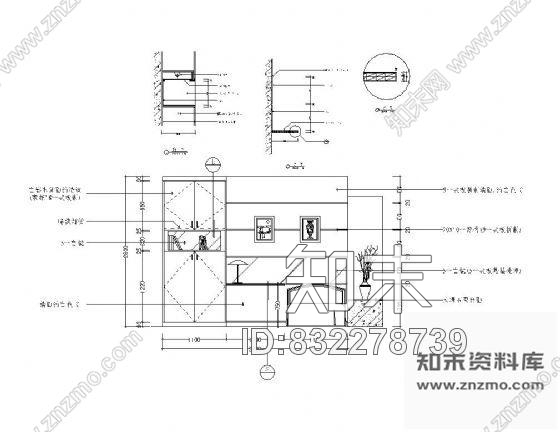 图块/节点卧室装饰墙详图2cad施工图下载【ID:832278739】