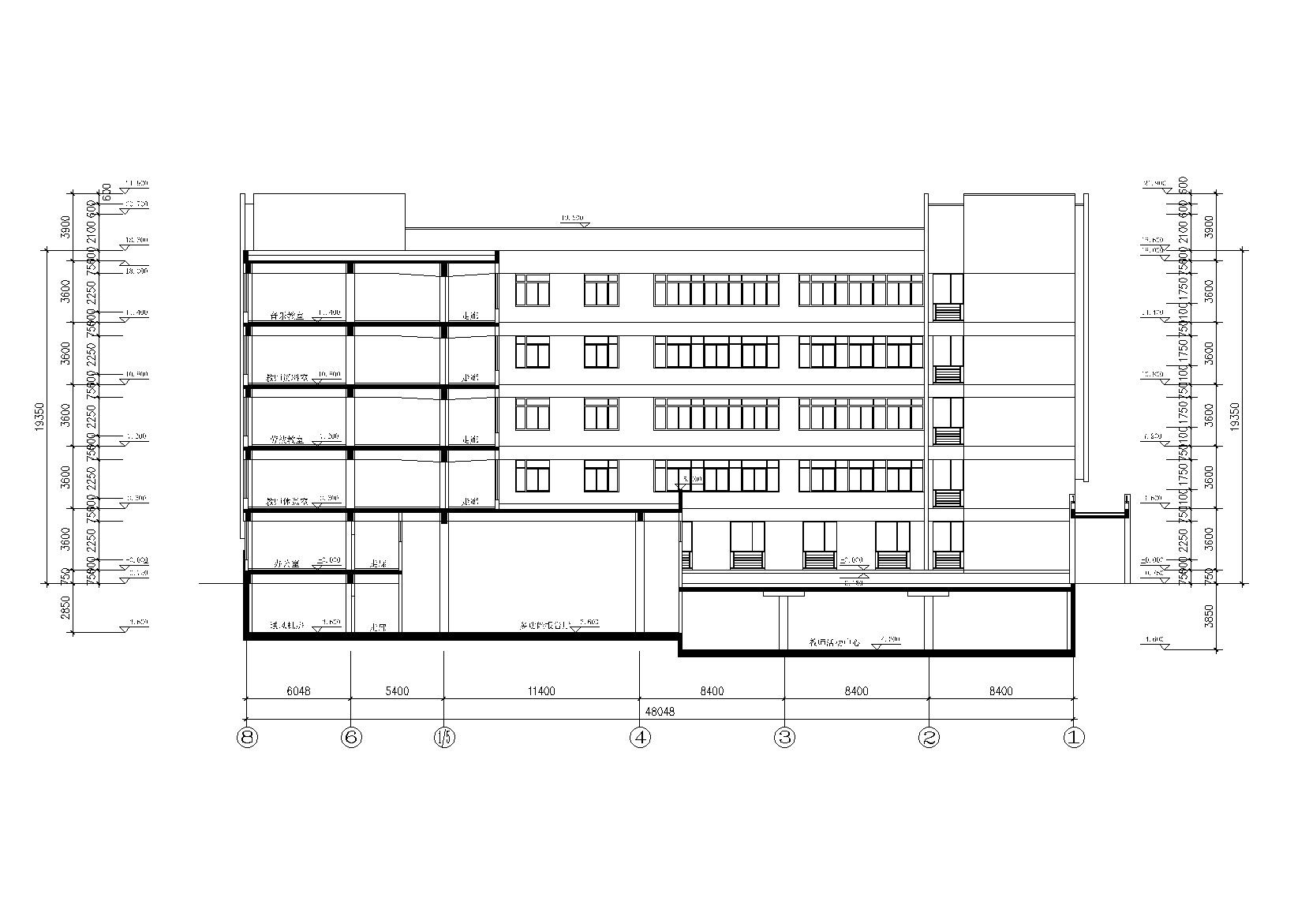 [北京]某中学综合楼设计方案文本（CAD全套图纸）cad施工图下载【ID:165611111】