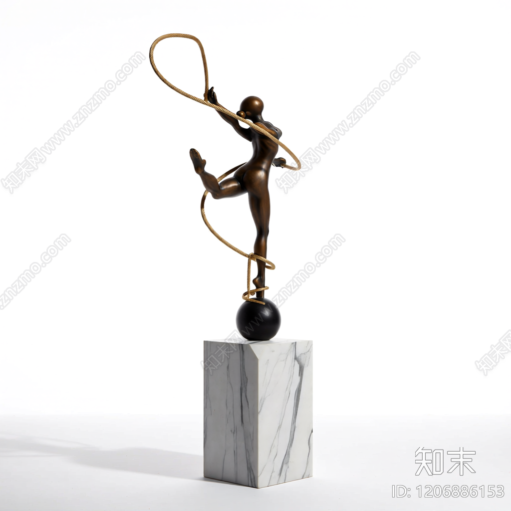 芭蕾舞者雕塑装饰3D模型下载【ID:1206886153】
