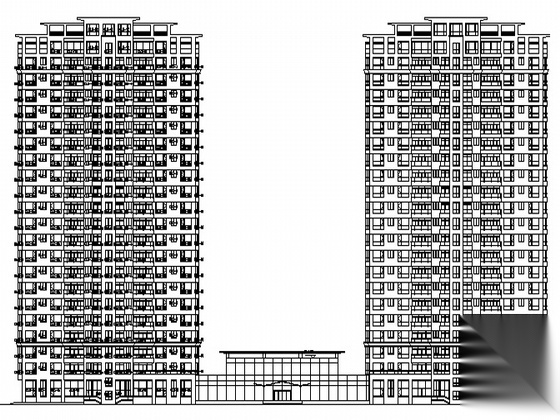 [杭州]某二十二层商住楼建筑方案图cad施工图下载【ID:165922191】