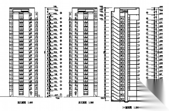 [杭州]某二十二层商住楼建筑方案图cad施工图下载【ID:165922191】