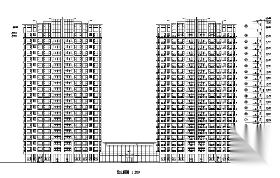 [杭州]某二十二层商住楼建筑方案图cad施工图下载【ID:165922191】
