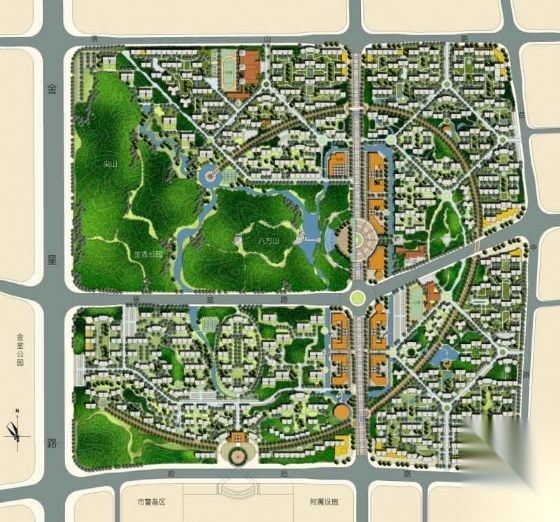 [长沙]住宅区景观规划方案cad施工图下载【ID:161110103】