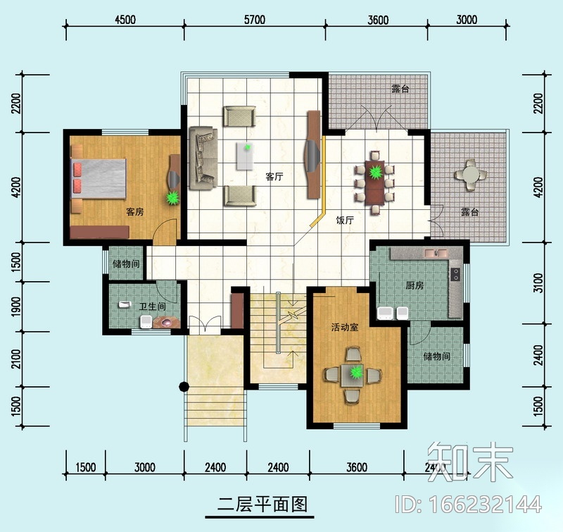 三层独栋别墅户型图CAD图纸及透视效果图（CAD+JPG）施工图下载【ID:166232144】