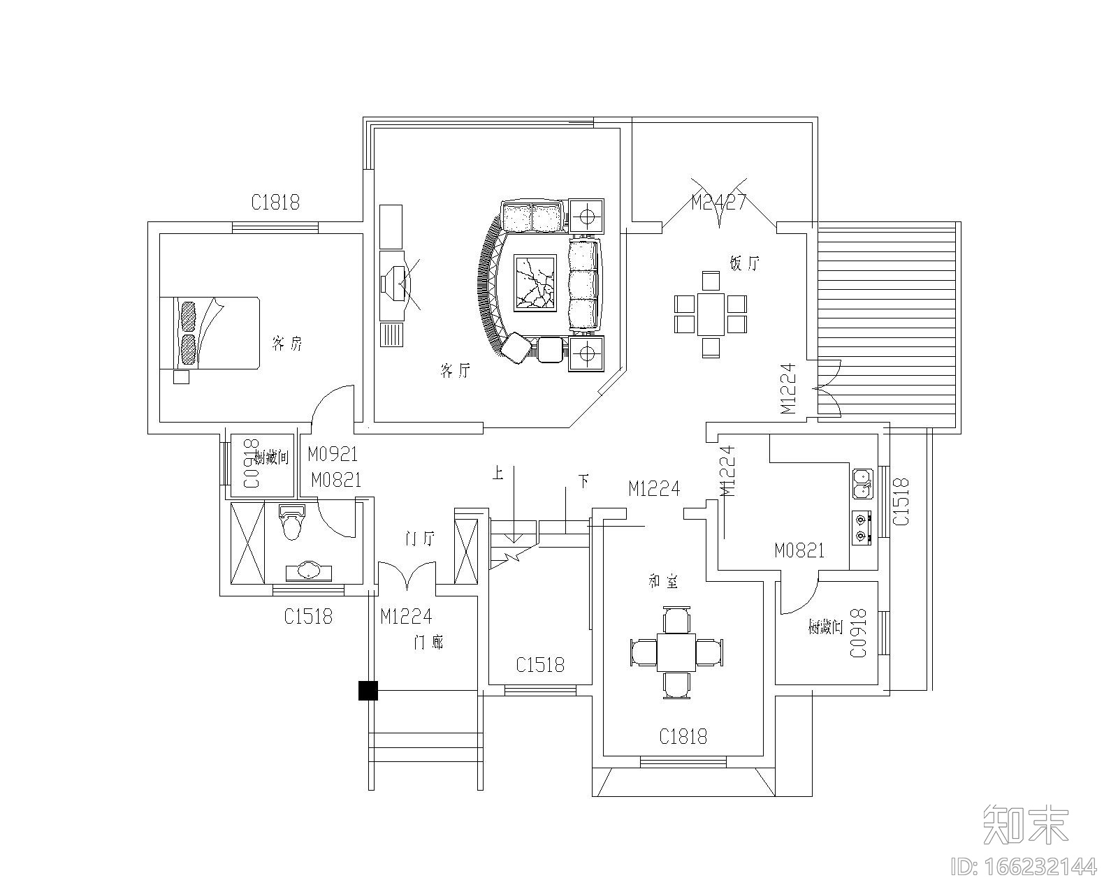 三层独栋别墅户型图CAD图纸及透视效果图（CAD+JPG）施工图下载【ID:166232144】