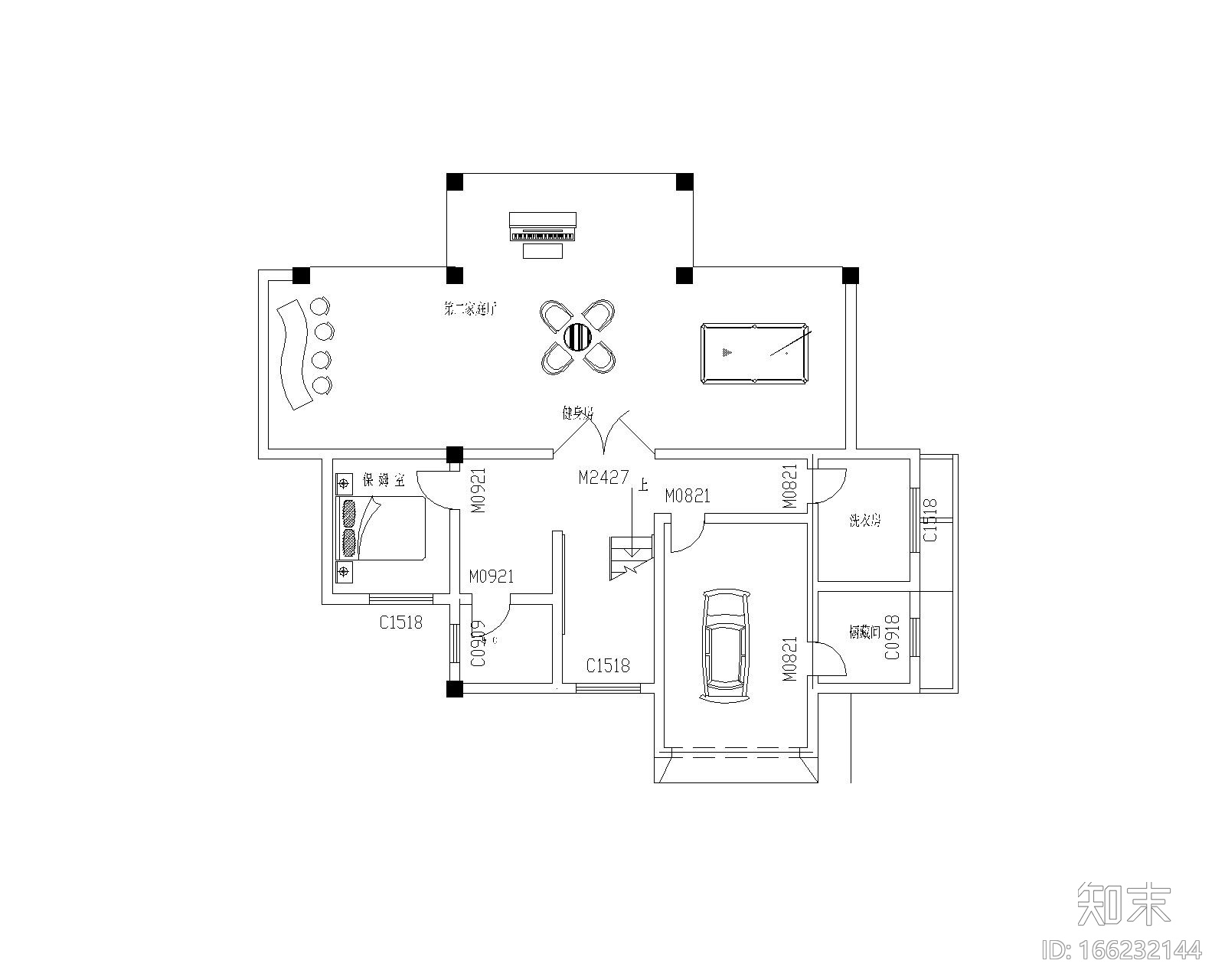 三层独栋别墅户型图CAD图纸及透视效果图（CAD+JPG）施工图下载【ID:166232144】