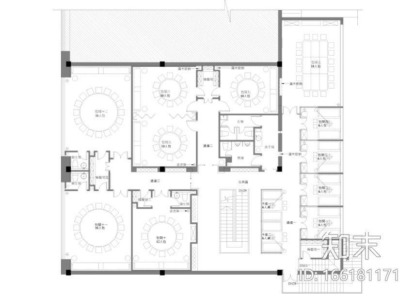 [新疆]750平米素食餐饮空间设计施工图（附效果图）cad施工图下载【ID:166181171】