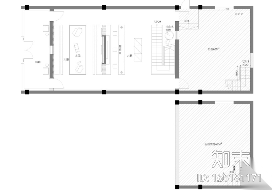 [新疆]750平米素食餐饮空间设计施工图（附效果图）cad施工图下载【ID:166181171】