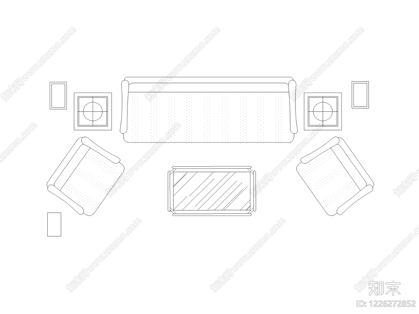 沙发cad施工图下载【ID:1226272852】