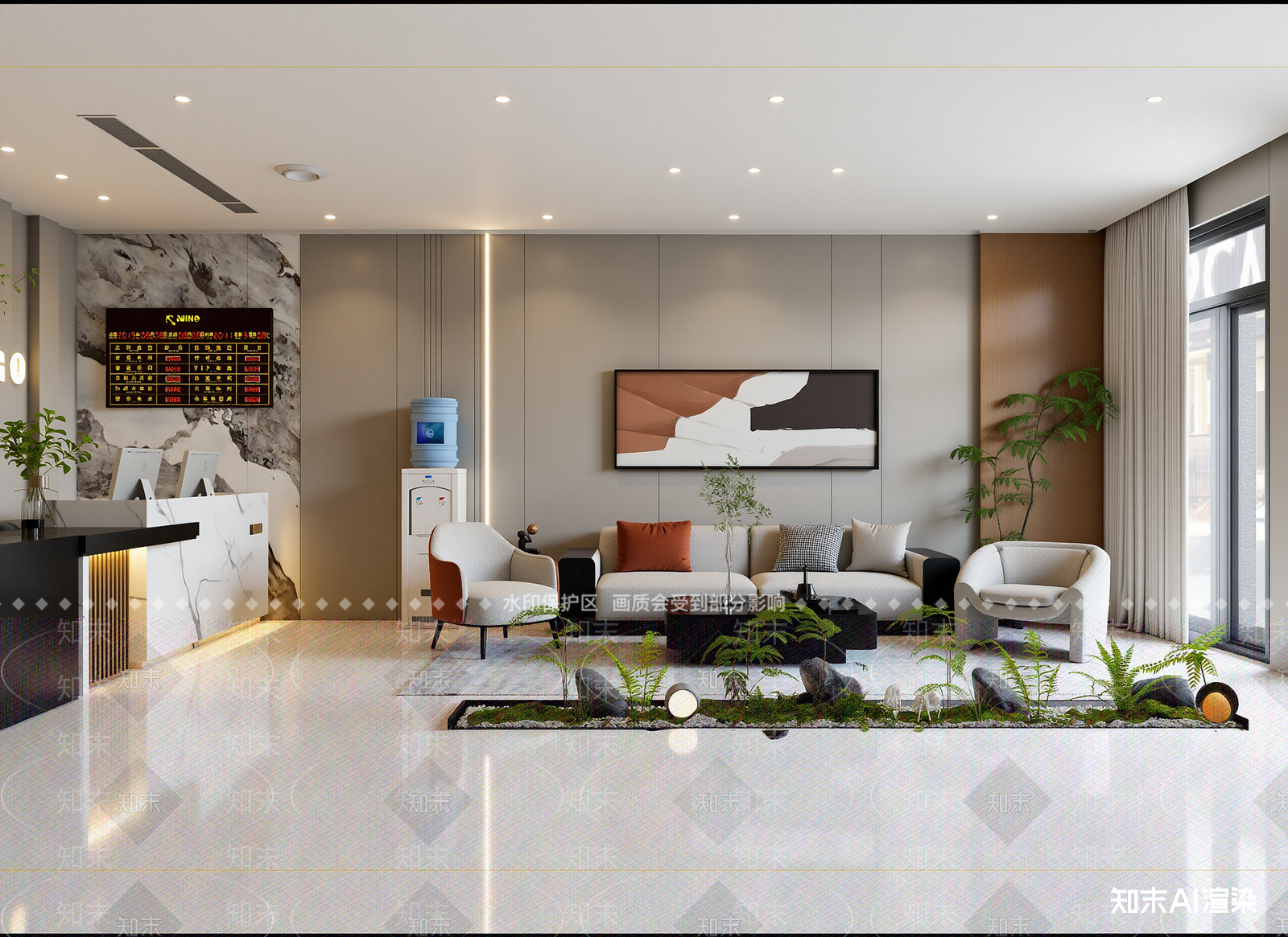 现代接待室3D模型下载【ID:1214357956】