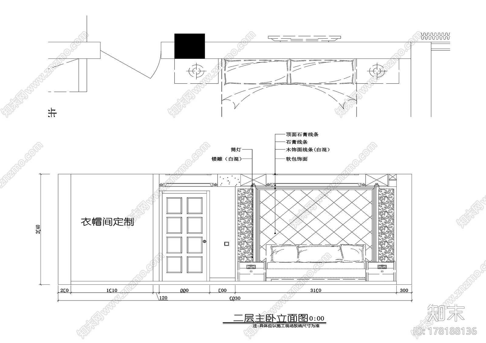 欧式风格家装|效果图+CAD施工图cad施工图下载【ID:178188136】