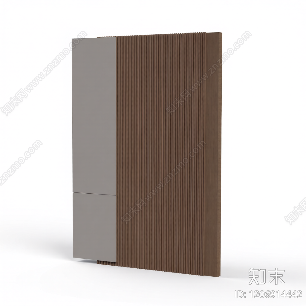 木质格栅隔断墙3D模型下载【ID:1206914442】