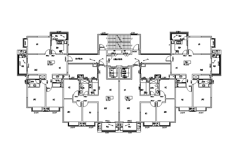 [安徽]5栋剪力墙/框剪结构住宅楼建筑施工图（2014）cad施工图下载【ID:149556123】