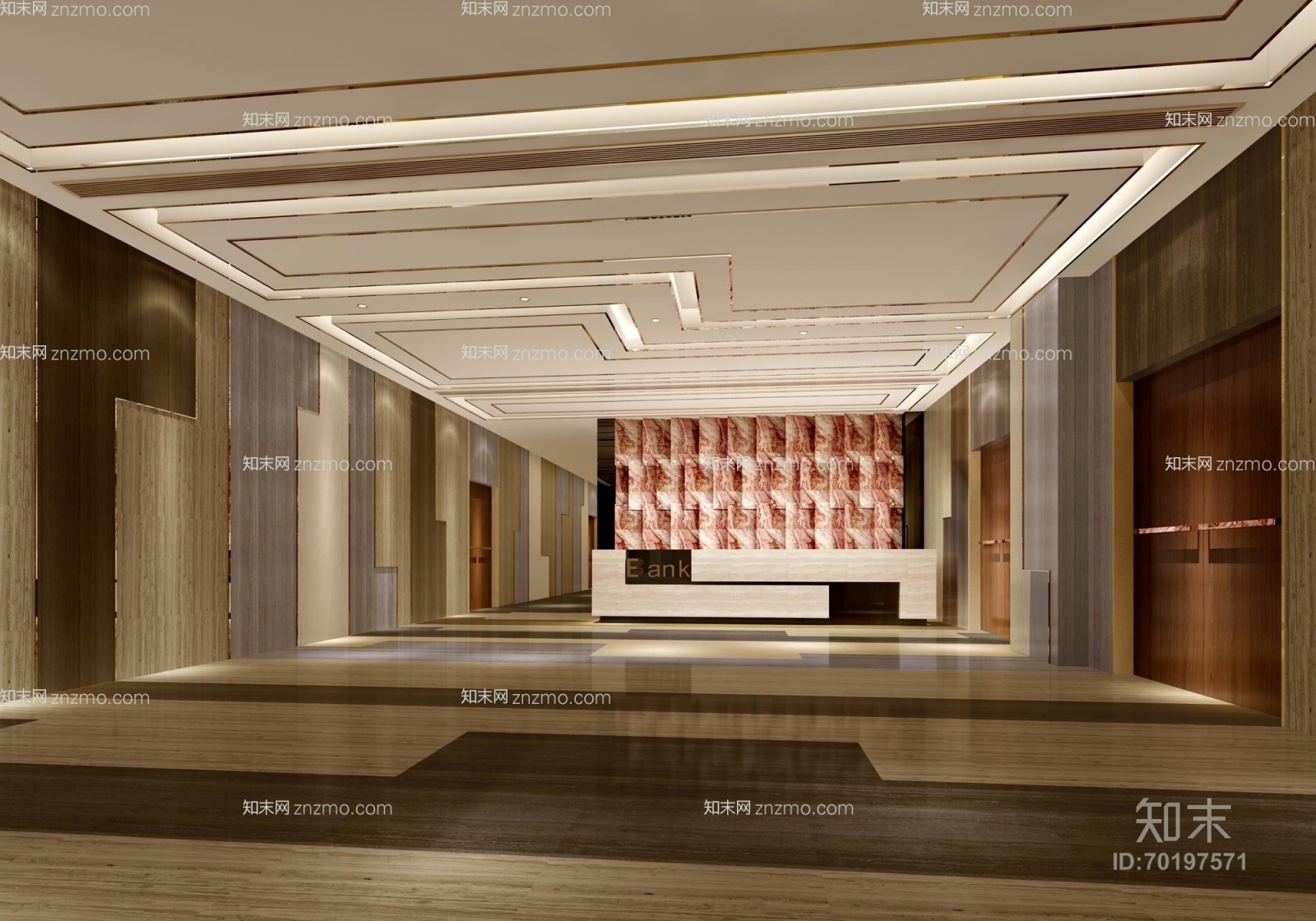 现代办公室前台3D模型下载【ID:70197571】