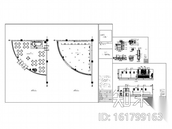 某酒店内小茶吧装饰图cad施工图下载【ID:161799163】