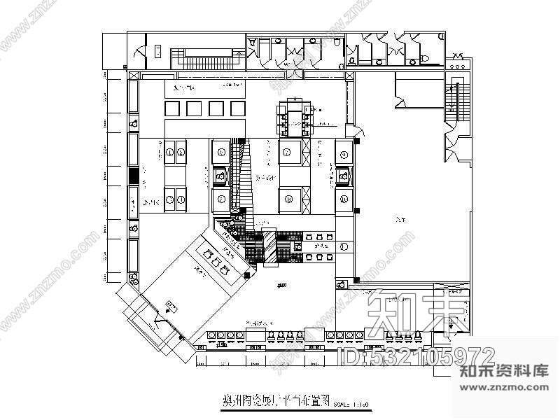 施工图某陶瓷展厅装修图(含效果)cad施工图下载【ID:532105972】