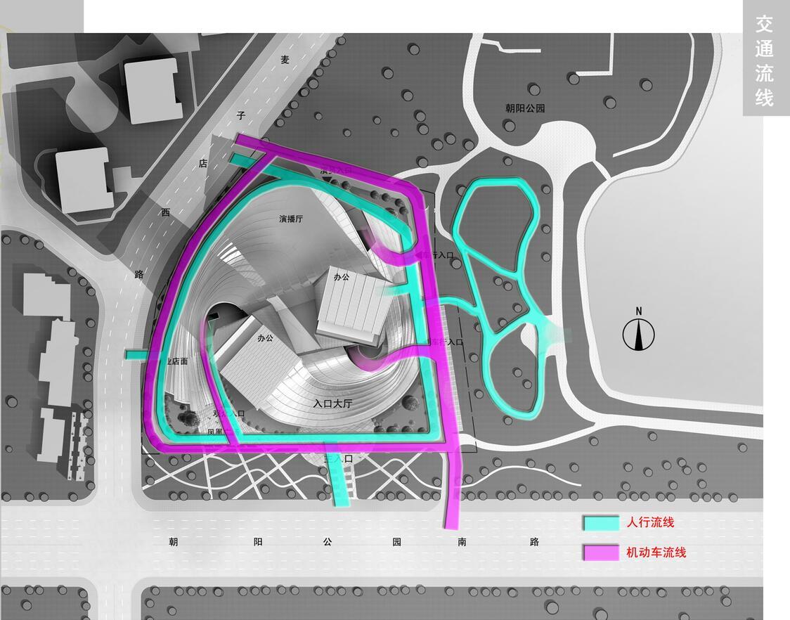 [香港]某电视台斜密柱钢结构玻璃幕墙办公楼设计方案文...cad施工图下载【ID:149946147】