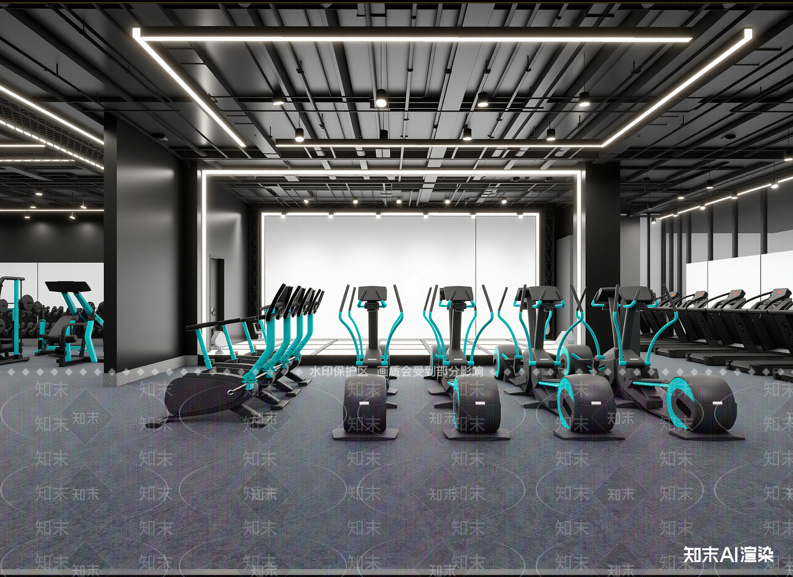 现代健身房3D模型下载【ID:1214072119】