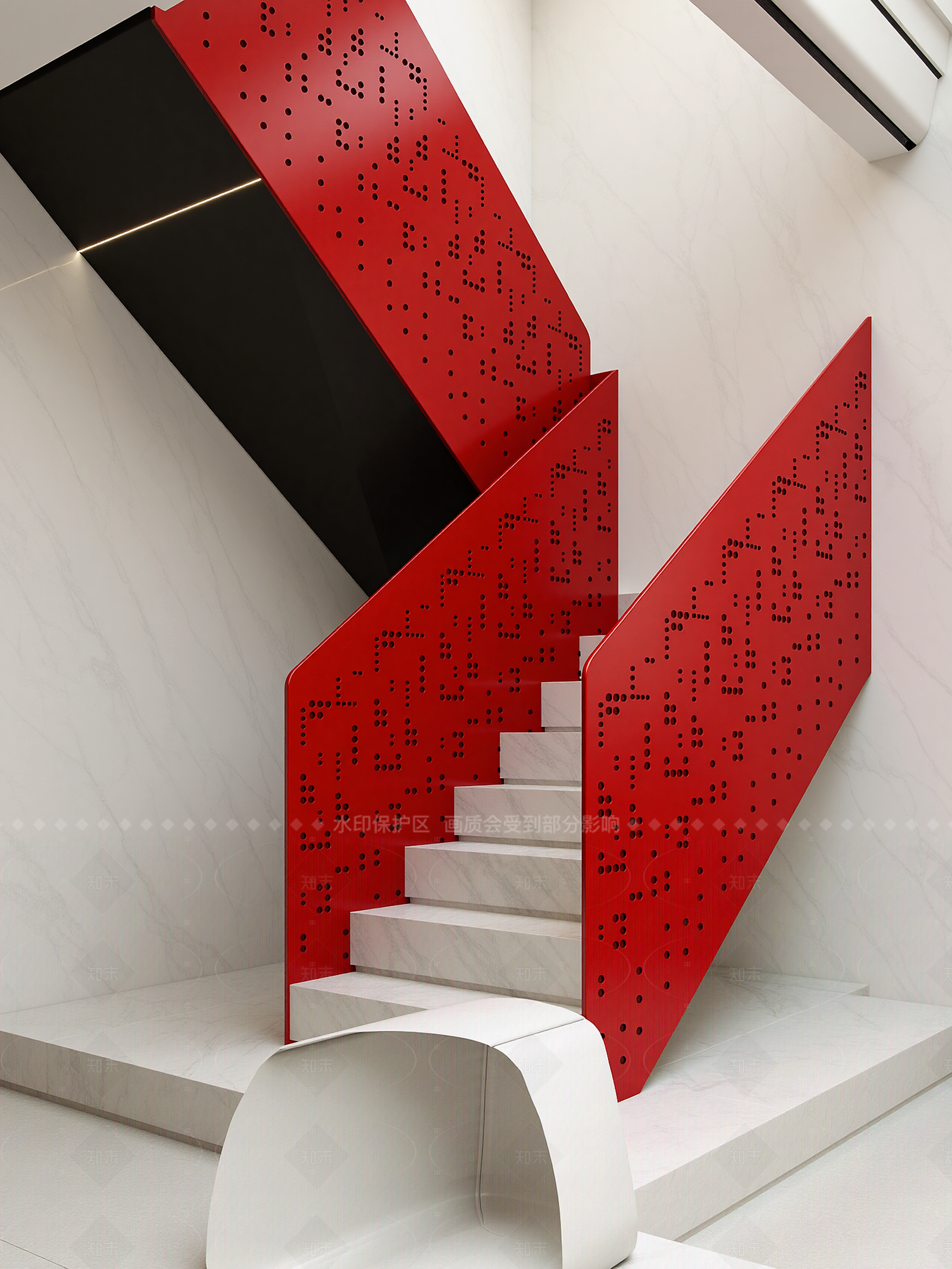 现代楼梯间3D模型下载【ID:1214949690】