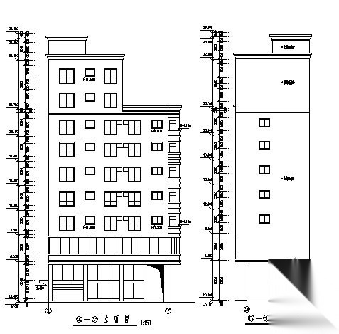 某十层住宅楼建筑方案图cad施工图下载【ID:149844180】